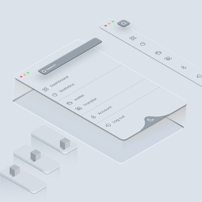 Simple side menu Isometric UI concept 3d animation app branding design graphic design illustration logo mobile motion graphics ui uidesign