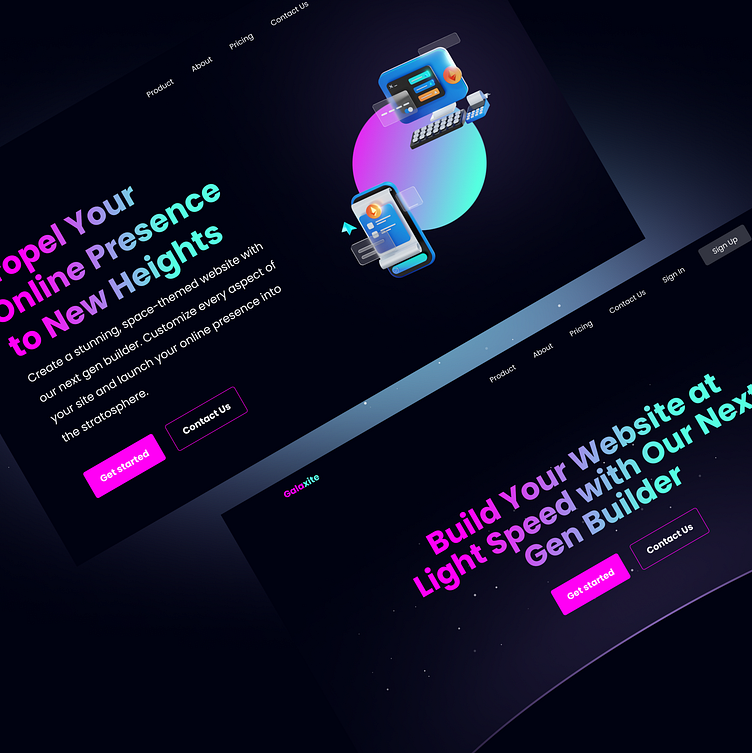 Galaxite A website builder by Michael  Creation on Dribbble
