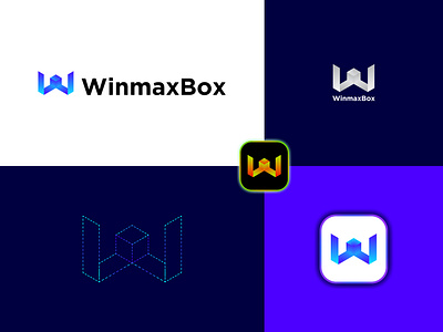 WinmaxBox Logo Concept 3d a b c d e f g h i j k l m n o p branding creative logo design graphic design icon illustration logo logo design mark modern logo typepog typography logo vector