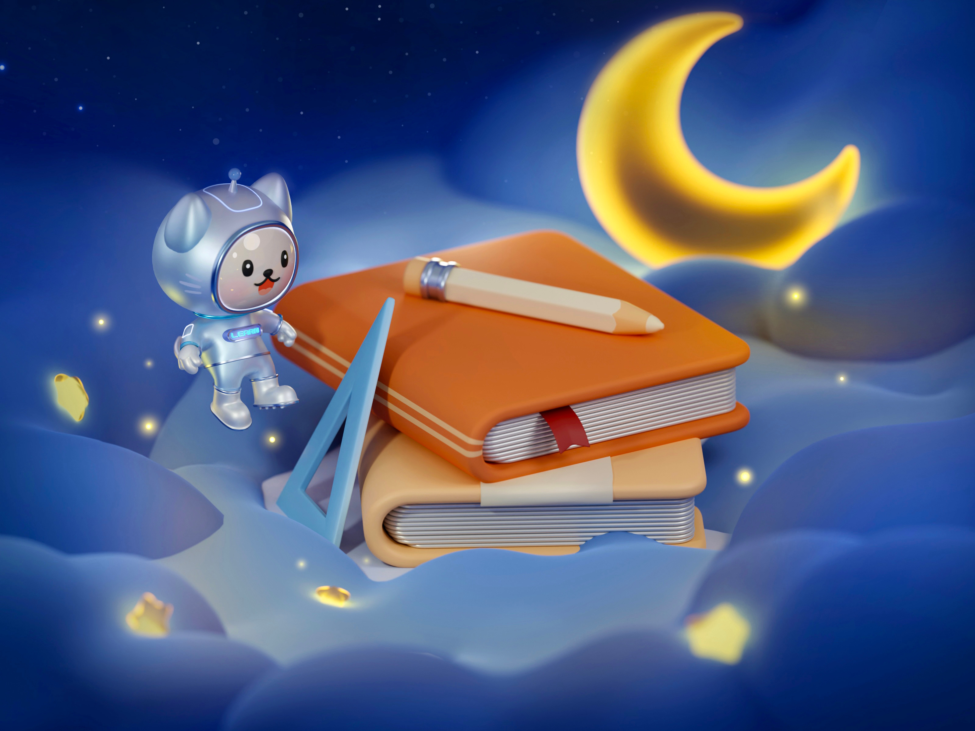 Starry Night 3D illustration 3d blender branding c4d design graphic design illustration