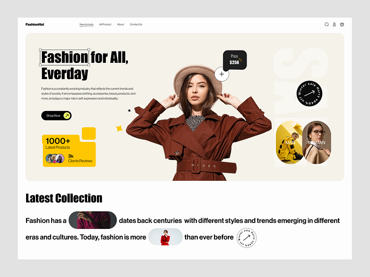 Fashion Landing Page by Kanij Riya on Dribbble