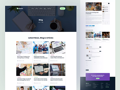 User-Friendly and Engaging: Our Latest Blog Landing Page Design backend blog education educational website figma frontend landing page lms newsletter study the tork tork ui ux website design