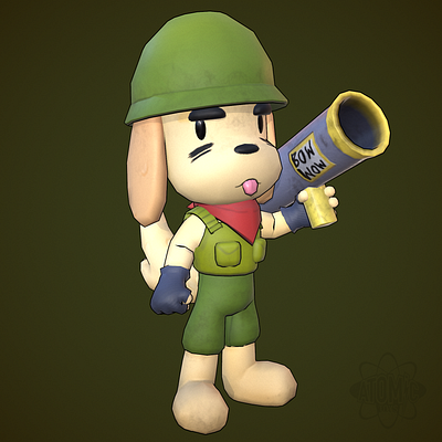 Dog'O'War - Game Character Asset 3d art 3d design cartoon character character design game art game asset game development low poly