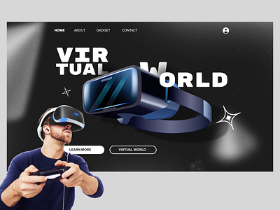 VR Tech Hero Section best design hero image hero section design tech technology page ui design uiux virtual web vr web design