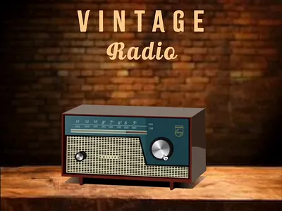 Vintage 80's Radio 3d animation dailyui design figma illustration motion graphics uiux ux