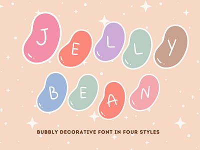 Jelly Bean | Bubbly Decorative Font by Zanhco on Dribbble