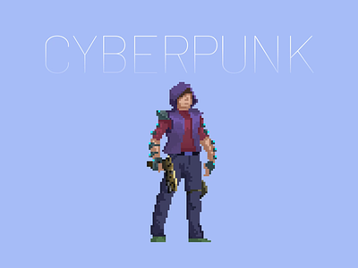 Cyberpunk animation game illustration pixel art pixelart