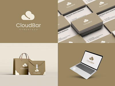 CloudBar logo for Technology branding cloude custom logo design icon identity logo logo mark tech tech logo