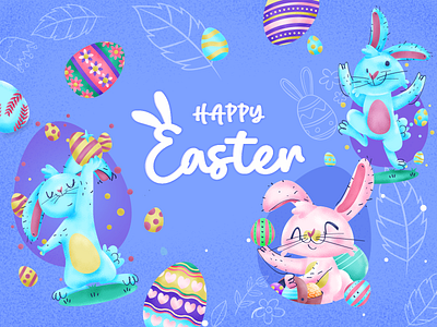 Happy Easter! 2d branding bunny design eggs gapsy graphic design holiday illustration ui ux vector weekend