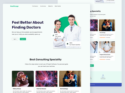 Mental Health & Consulting animation best ui design doctor doctor consult landing page mental health online doctor ui uiux website website design
