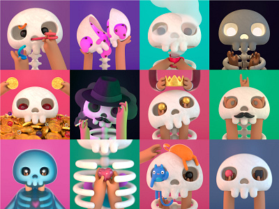 Skull Adventure Tales 3d adventure blender characters design graphic design illustration modelling puntocubo render serie skull tales
