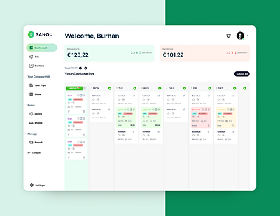 Allowance Dashboard | Sangu account allowance app branding dashboard design finance app illustration logo mobile ui website