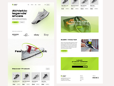 Legend Shoes - Shoes Store Landing Page brand identity cart design e commerce e commerce product page ecommerce website footwear landing page homepage nft landing page design nike online store landing page product design rimonuiux shoes store shoes store landing page shop streetwear ux design website