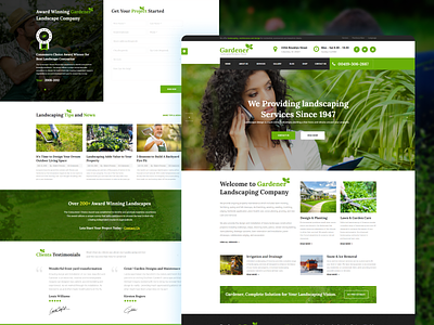 Gardener - Gardening and Landscaping Web Design agriculture branding business clean design creative design farmer shop figma florist garden gardening logo minimal minimal design modern portfolio typography ui vector website