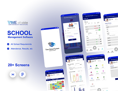 School Management (Mobile App) graphic design ui