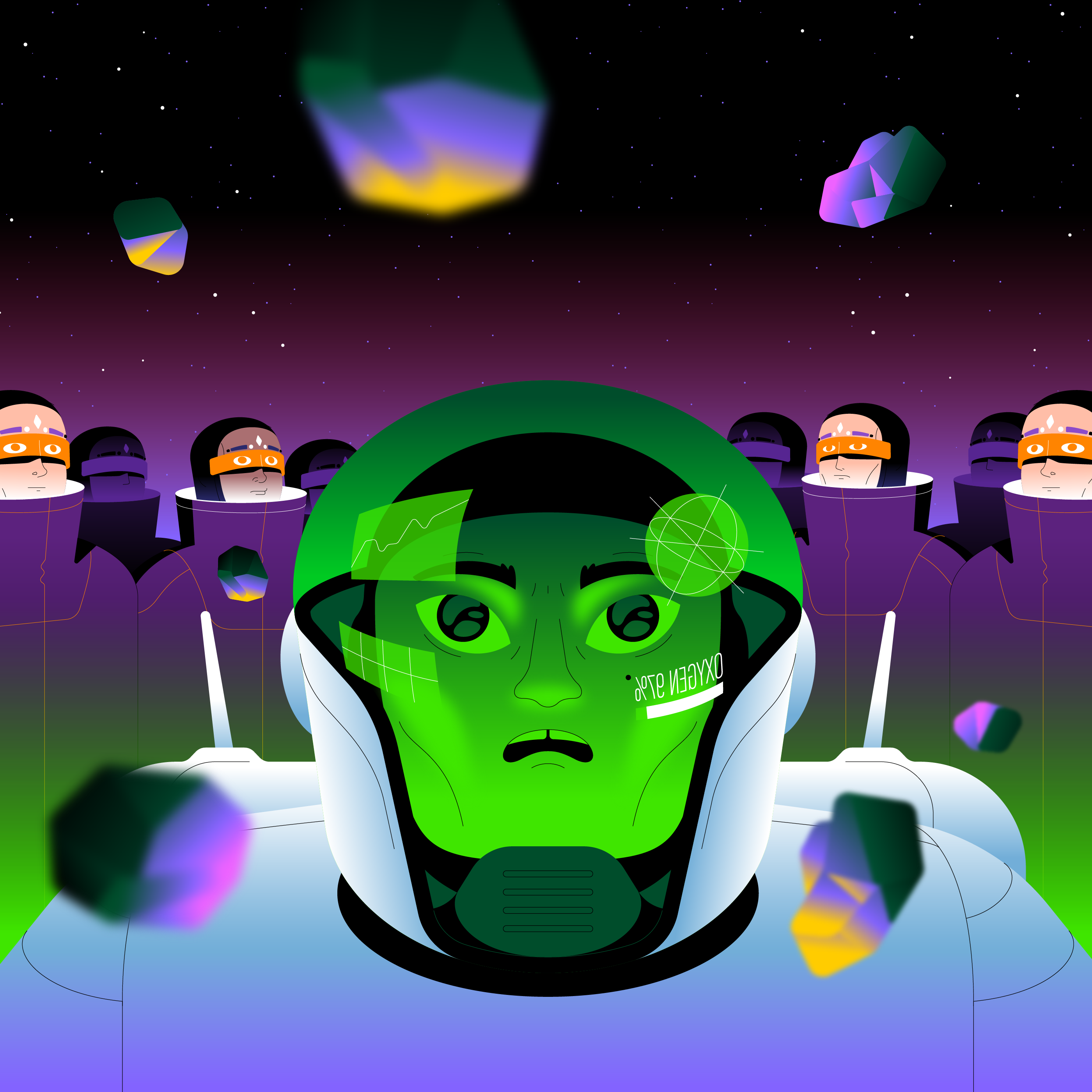 Geode Finance video | Project Cover crypto finance illustration space vector
