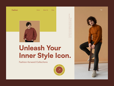 Fashion Landing Page clean cloth fashion header inspiration joy deb landing page marketing website men minimal red style ui uiux ux web design website