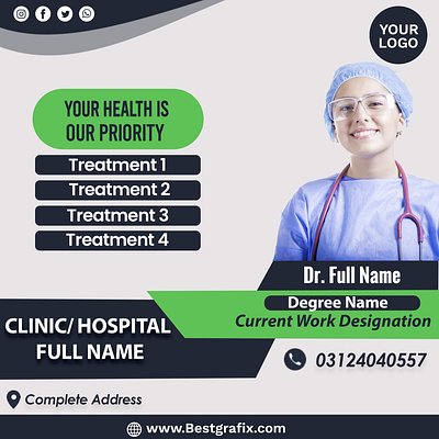 Medical Social Media Post/ Flyer Template doctorposte doctorposter psdtemplate