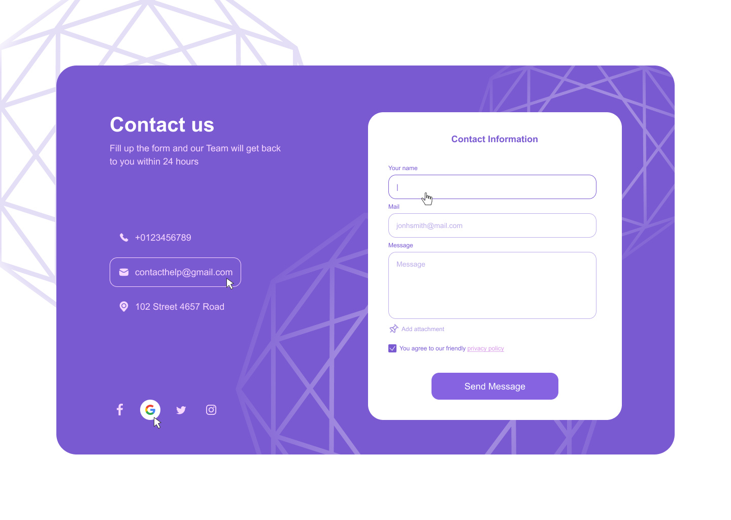 Contact us by Lenashii on Dribbble