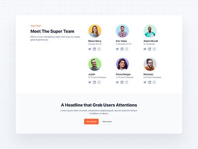 UI Snap - Meet The Super Team meet the ui super team page