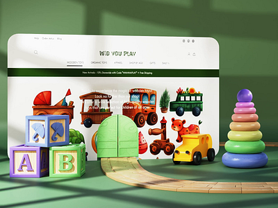 Toy store website 🧸 3d design e commerce ui ux web