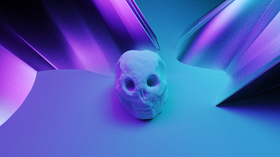 Close up - Skull 3d abstract blender deform design skull