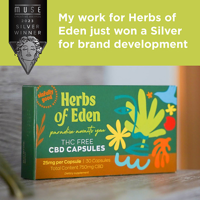 Silver for Herbs of Eden award branding cannabis cbd packaging
