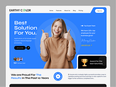 Business Solutions - Landing Page agency branding business corporate creative digital agency earthy color agency graphic design mrinmoy solution team startup ui ux website