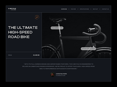 Concept XBICYCLE - ONE PAGE UI animation concept design graphic design illustration logo minimalism ui visual design webdesign
