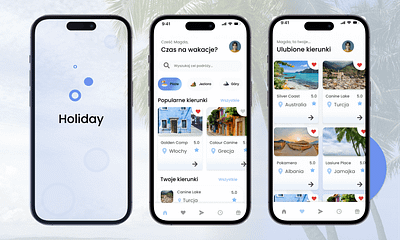 Application for Holiday Trip application design figma ui ux