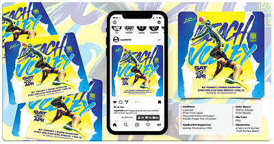 Beach Volleyball Sport Flyer action advertise branding championship cmyk competition competitive design energy game graphic design lifestyle poster sport sport event sport flyer summer team template volley ball