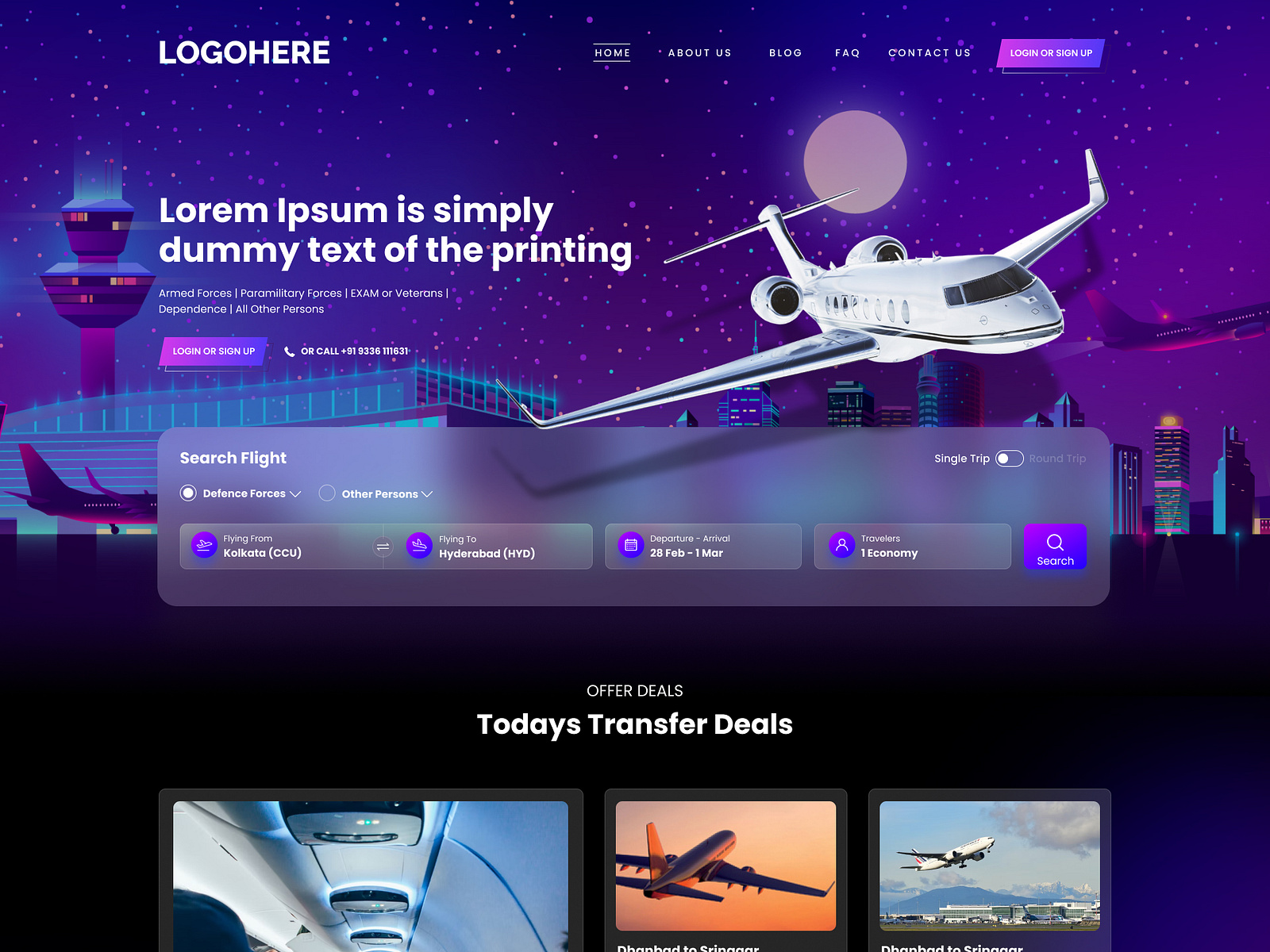 flight booking html theme