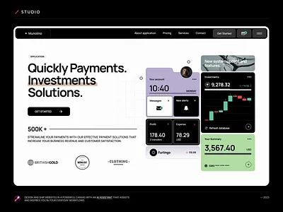 Investments - Website (STUDIO AI) blog cms concept design investment minimalist modern payments portfolio ui ux web web design webdesign website