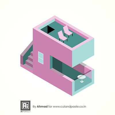 Isometric House Illustration app branding design graphic design illustration logo typography ui ux vector