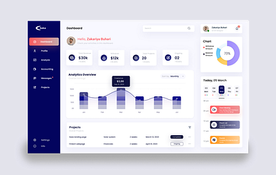 Project management dashboard UI chart clean dasboard dashboards design illustration interface minimal product design project ui uiux user interface ux
