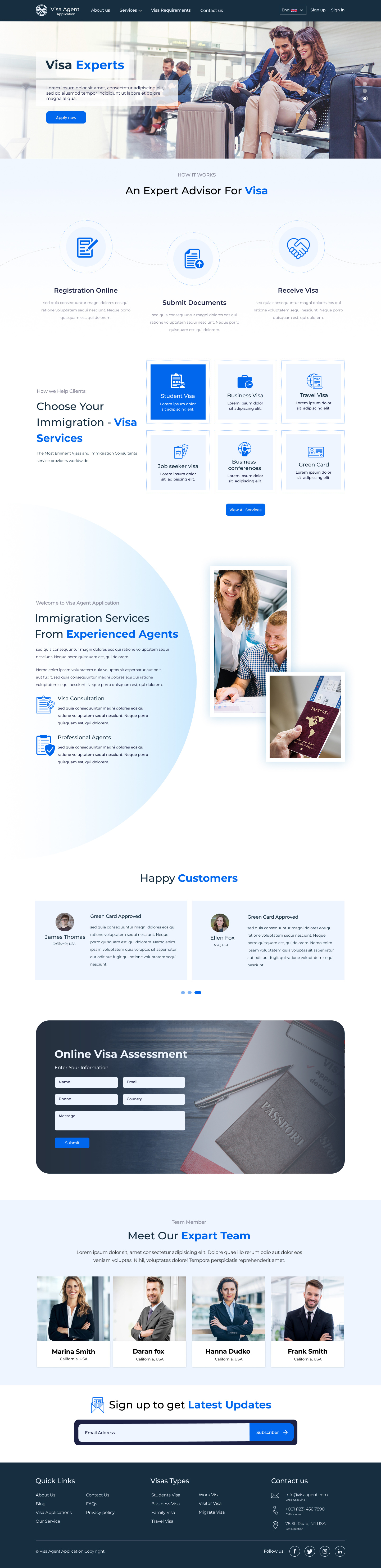 Visa landing page by Piyush Mudgal on Dribbble