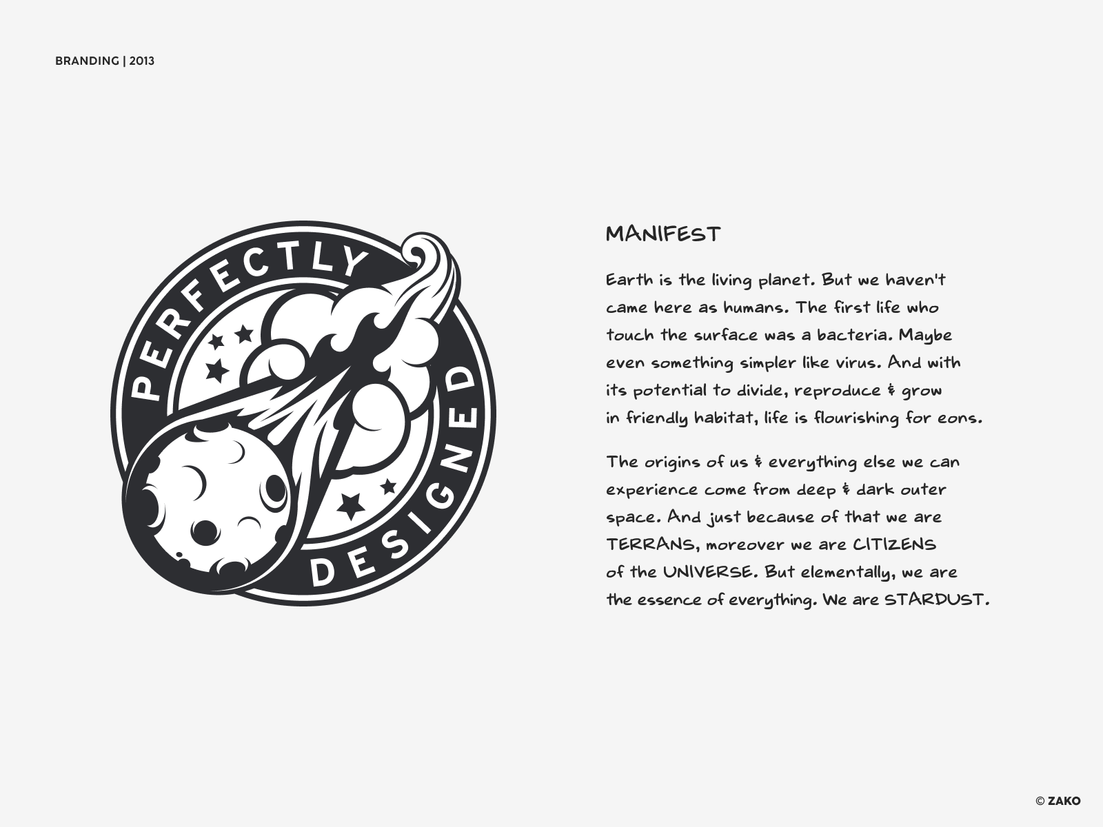 Manifest branding graphic design illustration manifest meaning of life meteorite
