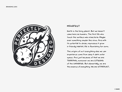 Manifest branding graphic design illustration manifest meaning of life meteorite