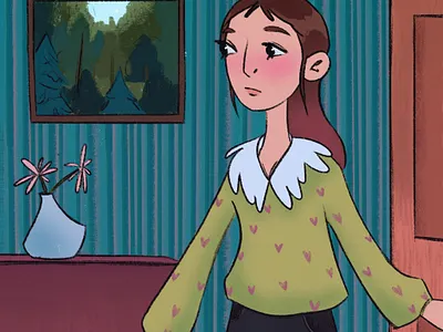 illustration art art entertainment artist character drawing flowers girl heart illustration illustration art