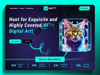 NFT Website Design binance blockchain blue theme creative crypto design futuristic hero page landing page metamask nft token ui uidesign web web3.0 webdesign website website design