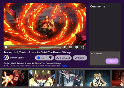 Daily UI #057 - Video Player 057 3d 57 branding daily ui challenge demon slayer design figma graphic design illustration logo player tanjiro tanjiro kamado ui ux vector video video player youtube