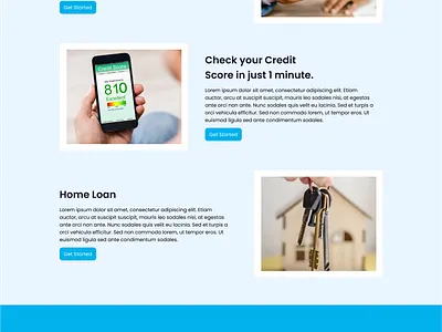 Bank Landing page