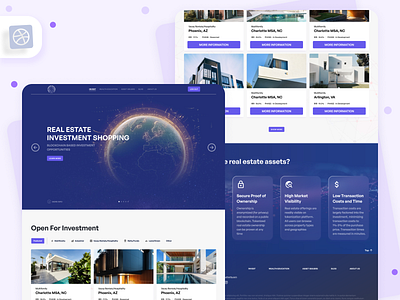 Tokenized Real Estate on Blockchain blockchain branding design fintech private equity tokenization ui ux web design