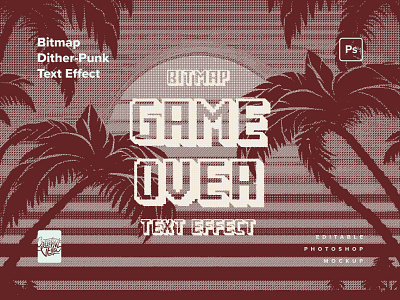 Bitmap Dither Text Effect vintage