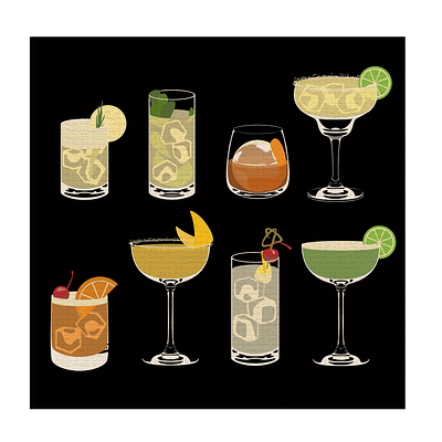 Cocktail Vector Illustrations branding cocktails design graphic design illustration illustrator vector