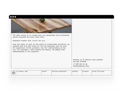 Website for a studio producing luxury furniture furniture interior layout luxury portfolio responsive ui web web design