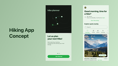Hiking App Concept app design mobile ui ux