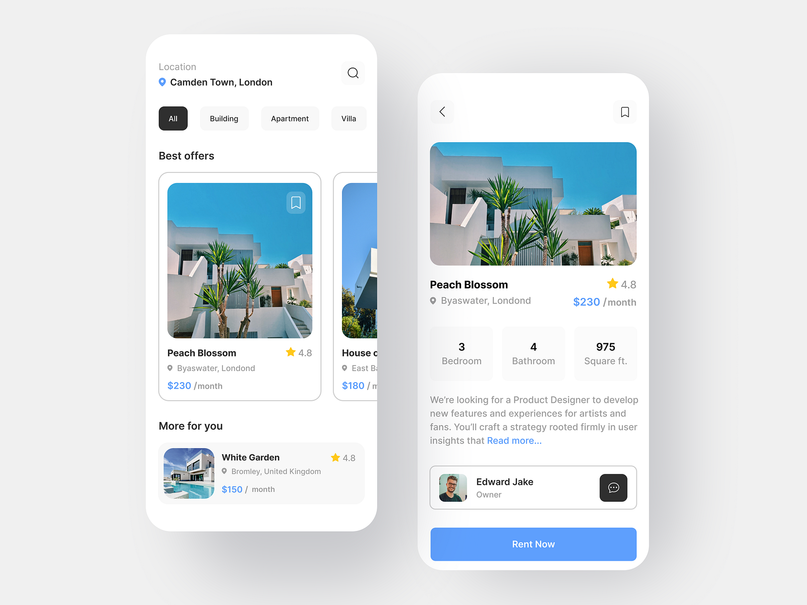 Home Rent App Design by Mahid on Dribbble