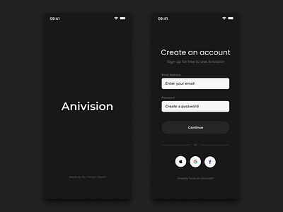 Anivision App Design anime app design ios minimal mobile mobile app ui