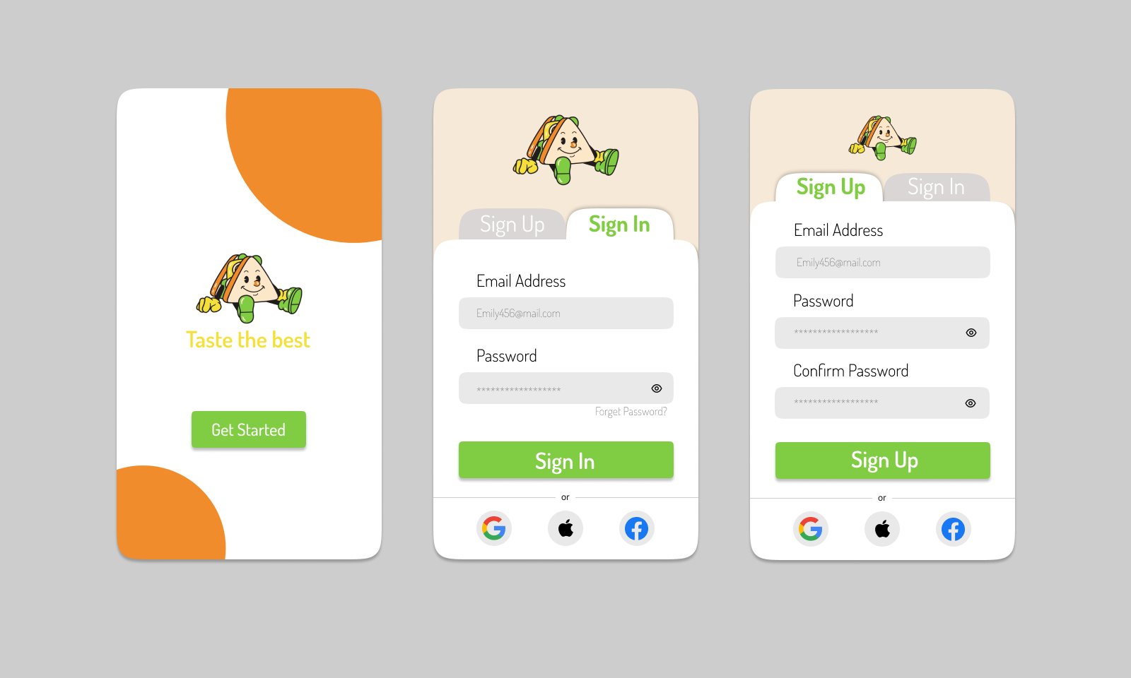 Sign-in and Sign-up form by Shaghayegh Rajabi on Dribbble
